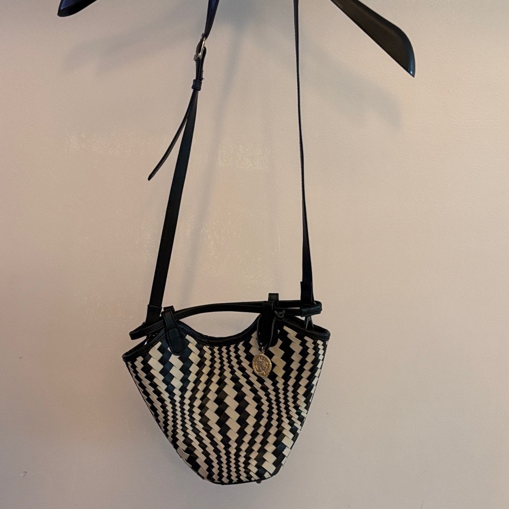 Black and White Geometric Patterned Women's Bag